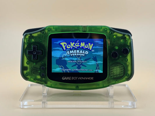 Custom Game Boy Advance with IPS backlit screen and Emerald shell by Circuit Rebel