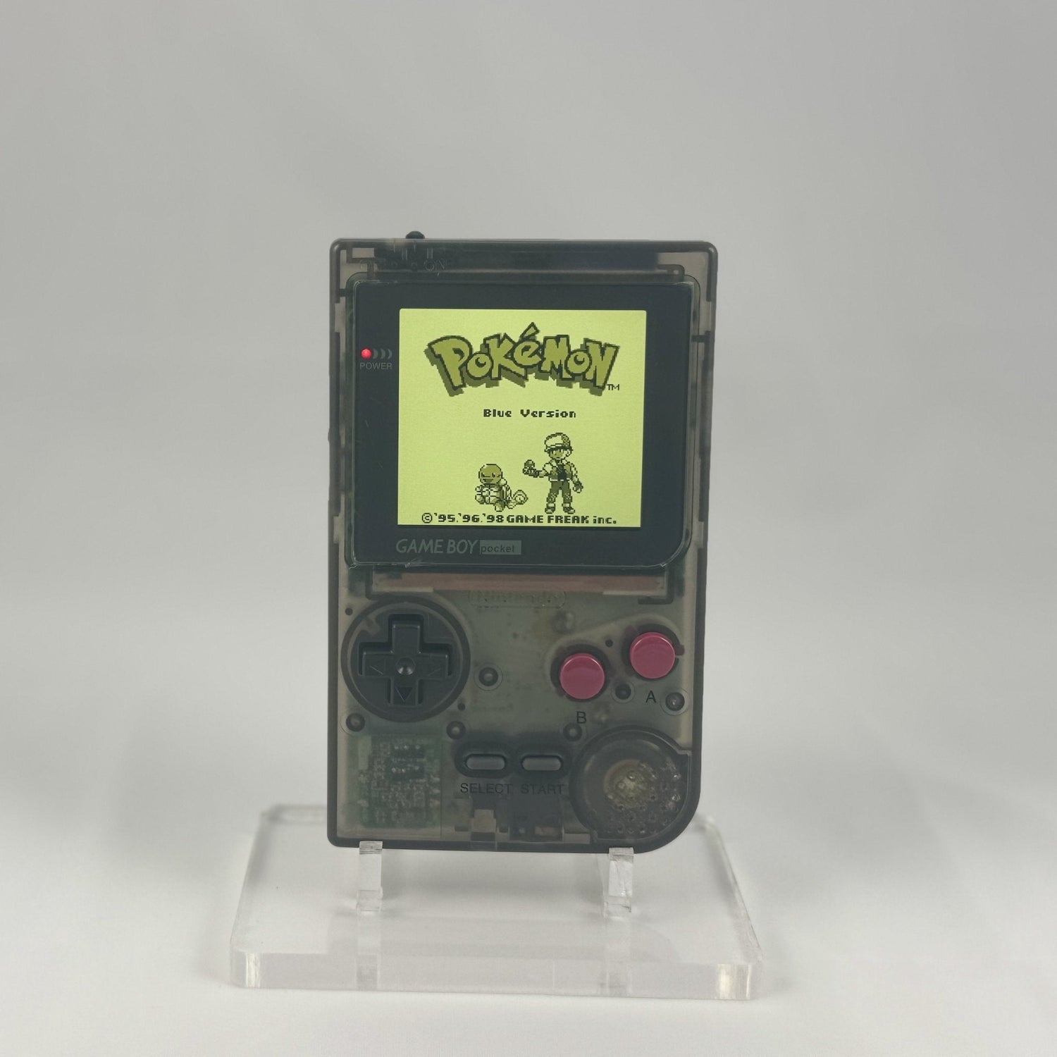 Game Boy Pocket with FunnyPlaying IPS display and black with red buttons shell by Circuit Rebel