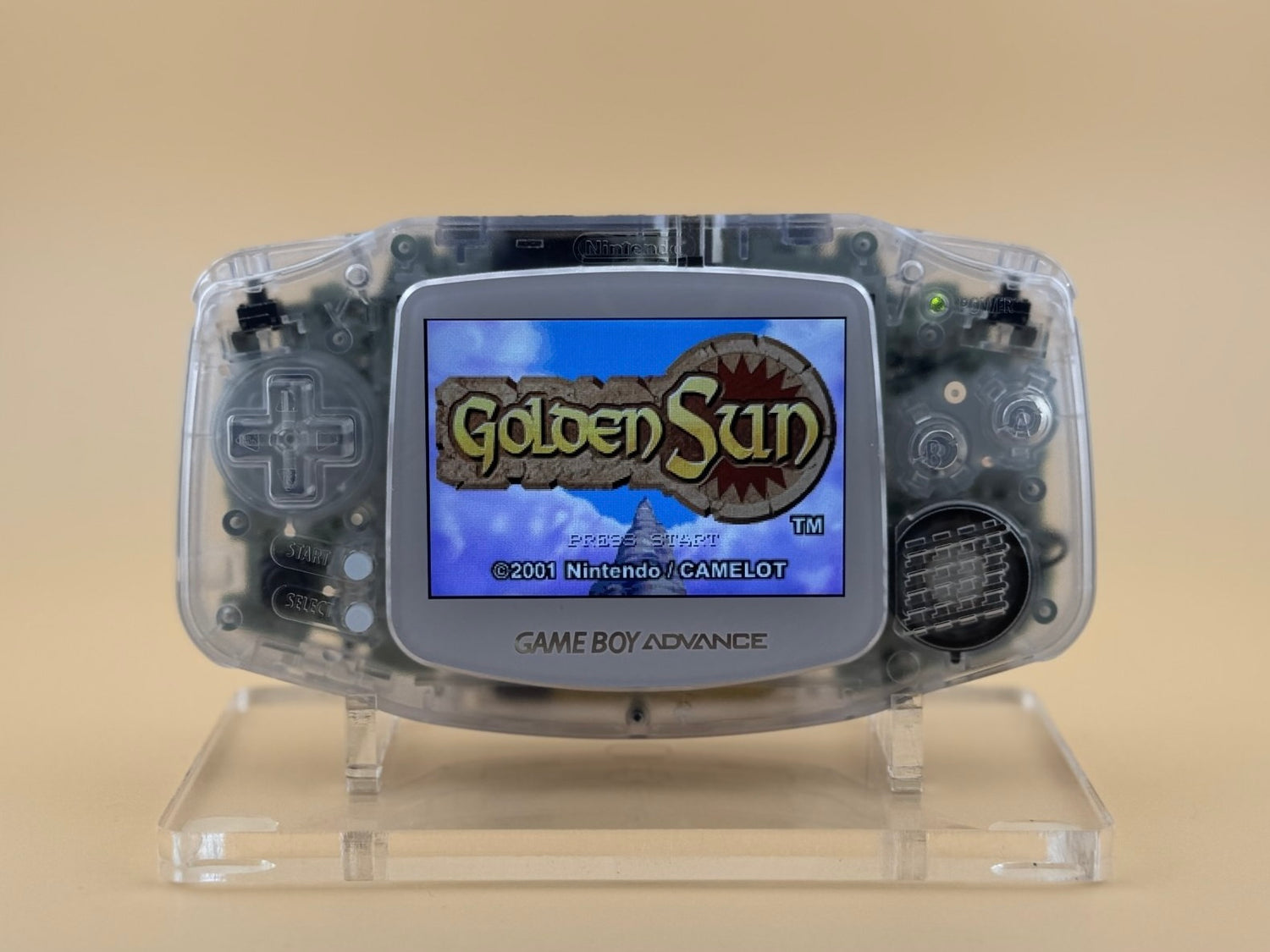 Custom Game Boy Advance with IPS backlit screen and clear shell by Circuit Rebel