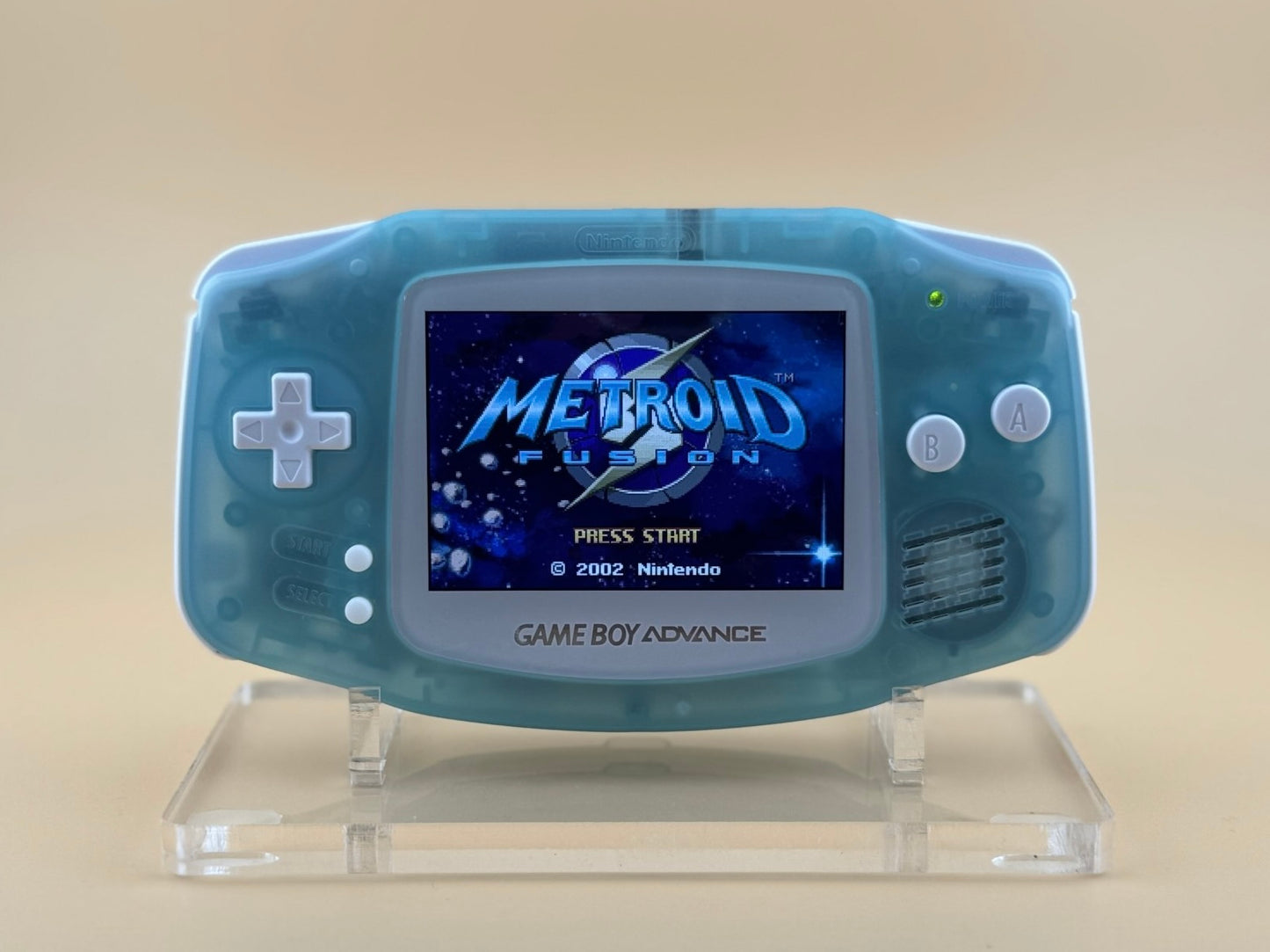 Custom Game Boy Advance with IPS backlit screen and mint shell by Circuit Rebel