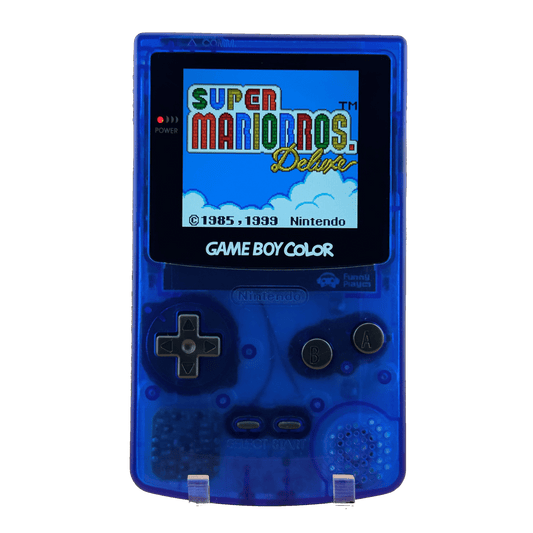 Custom Game Boy Color with IPS backlit screen and Blue shell by Circuit Rebel