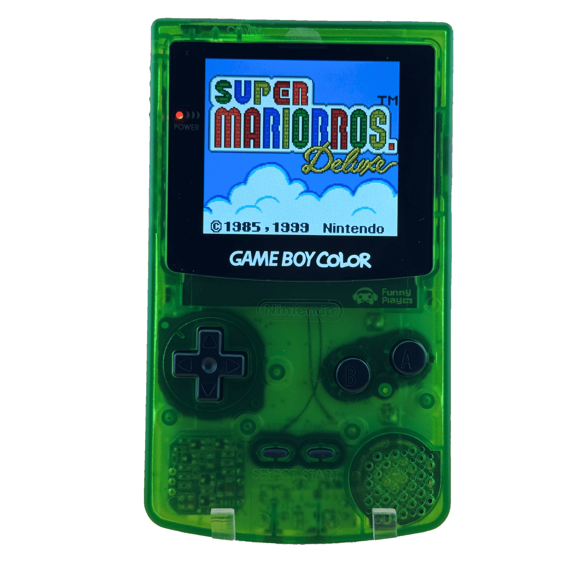Custom Game Boy Color with IPS backlit screen and Green shell by Circuit Rebel