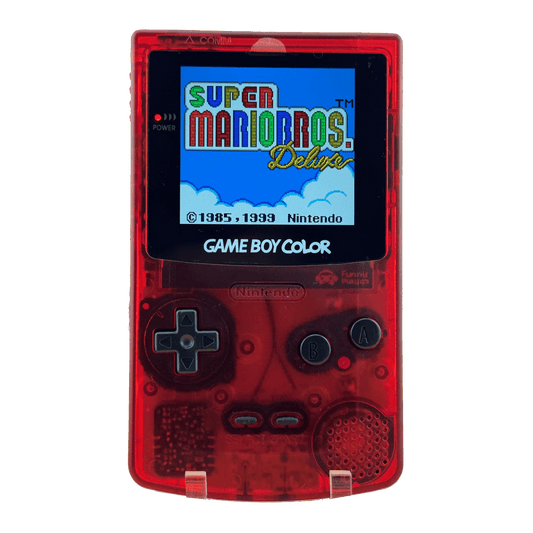 Custom Game Boy Color with IPS backlit screen and red shell by Circuit Rebel