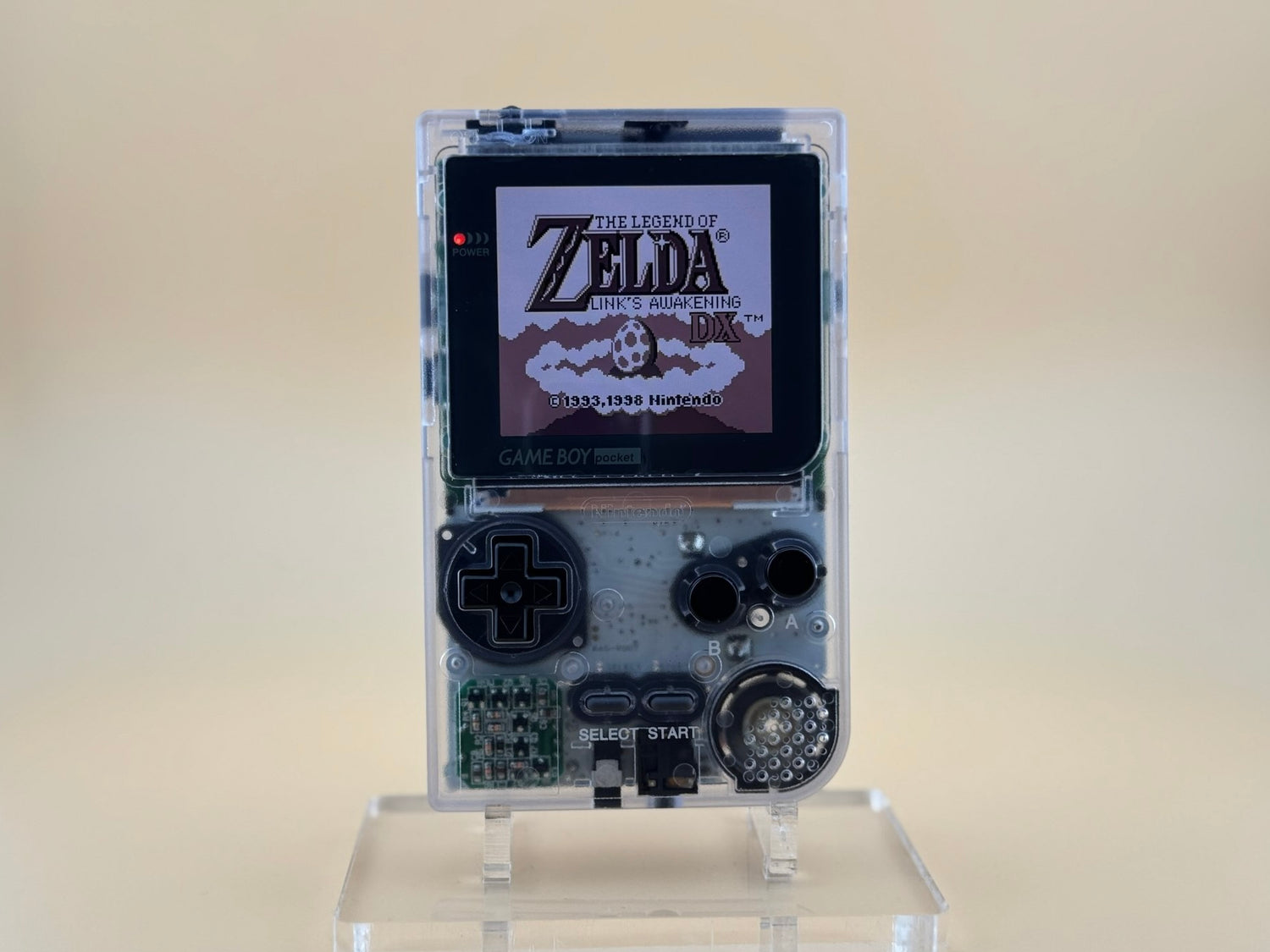 Game Boy Pocket with FunnyPlaying IPS display and clear shell by Circuit Rebel