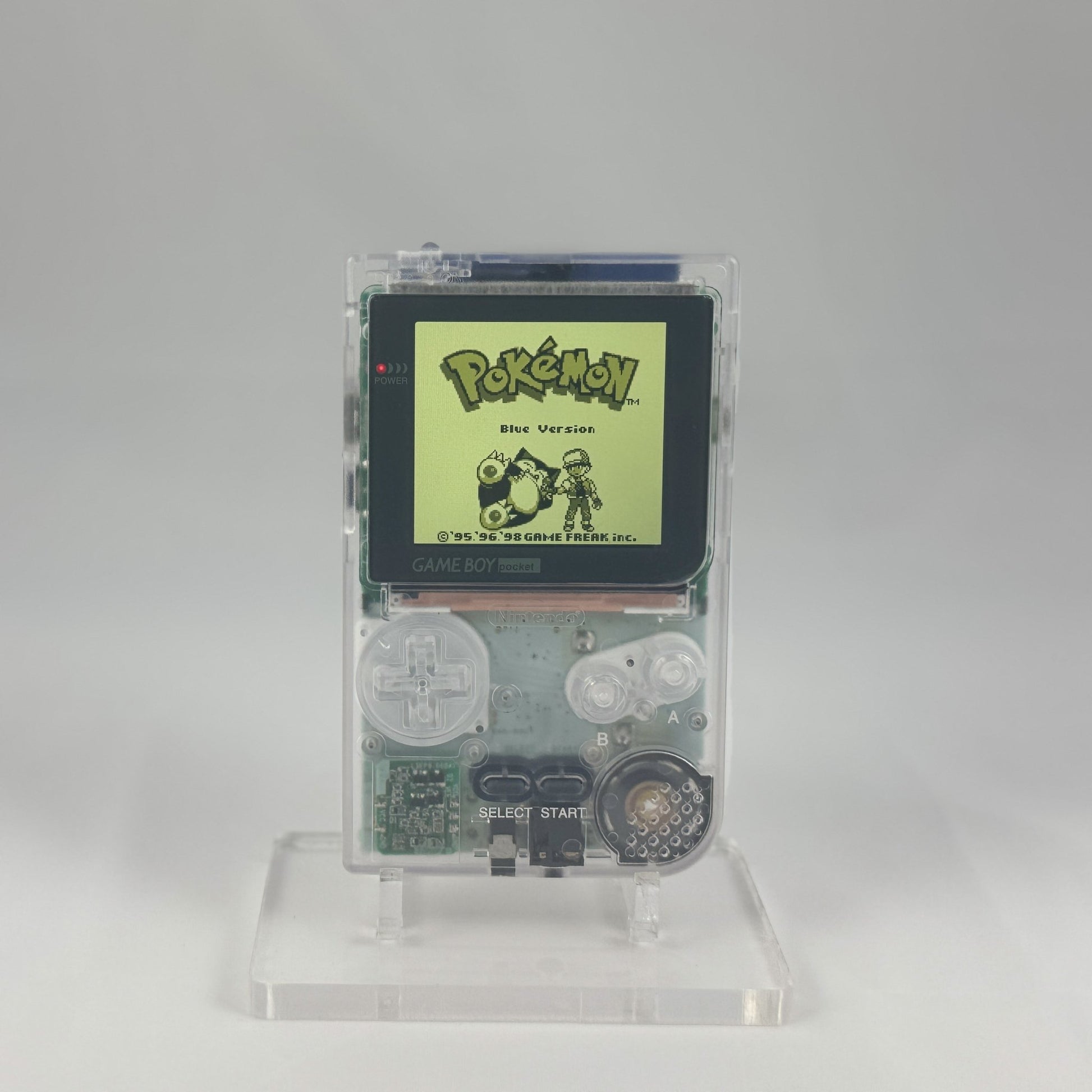 Game Boy Pocket with FunnyPlaying IPS display and clear shell by Circuit Rebel