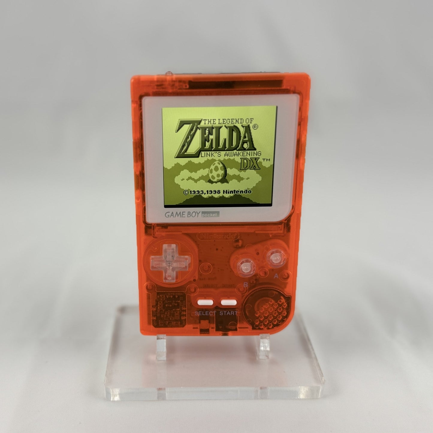 Game Boy Pocket with FunnyPlaying IPS display and red shell by Circuit Rebel