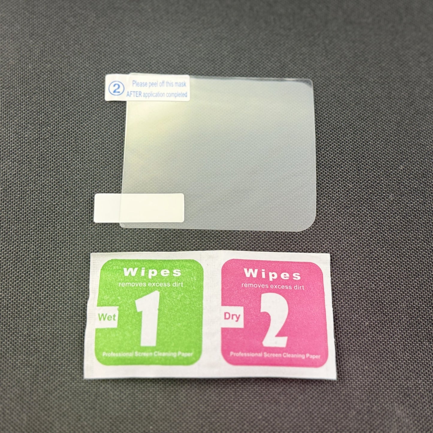 Game Boy Pocket screen protector kit with cleaning wipes from Retro Recology, includes wet and dry wipes for easy application