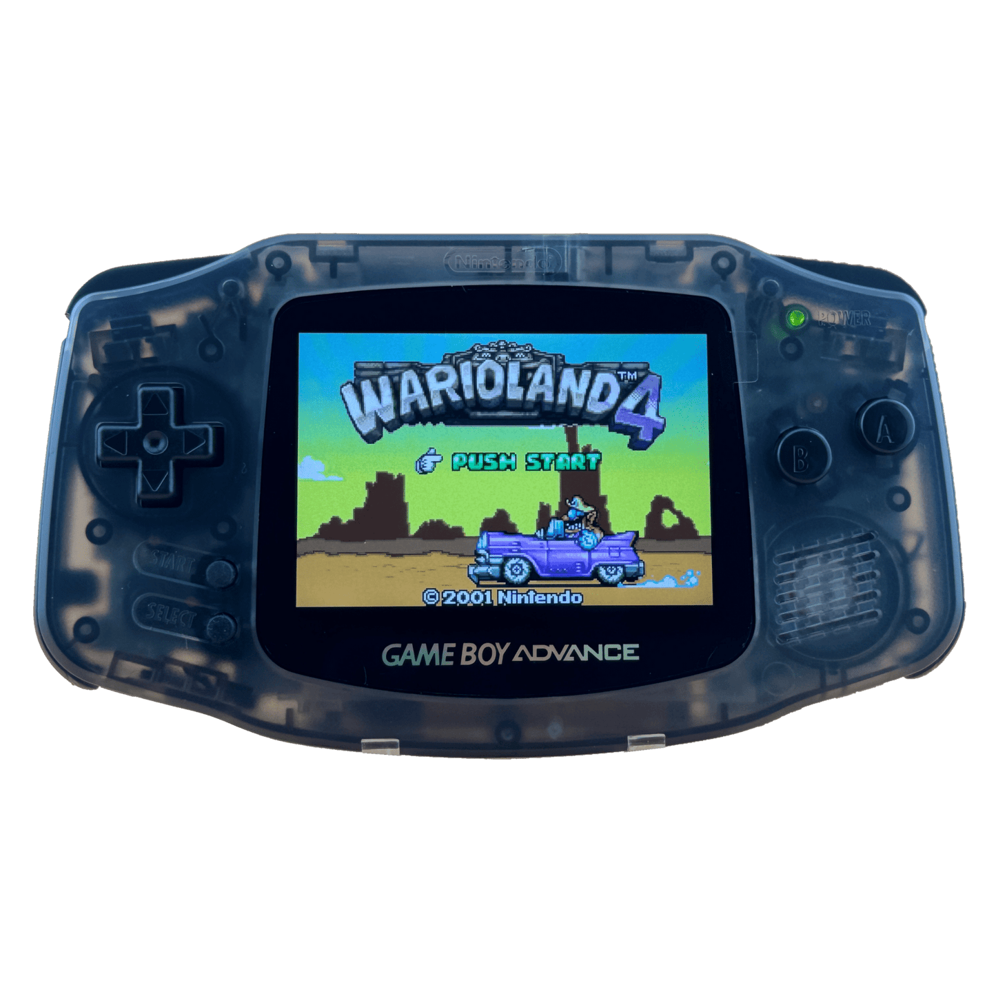 Custom Game Boy Advance with IPS backlit screen and Clear Black shell by Circuit Rebel