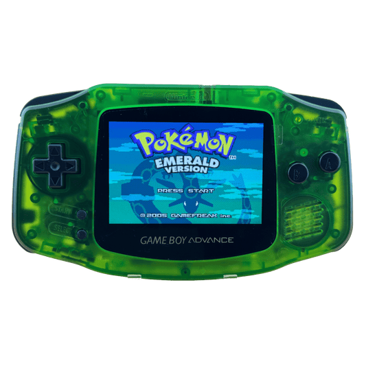 Custom Game Boy Advance with IPS backlit screen and Emerald shell by Circuit Rebel