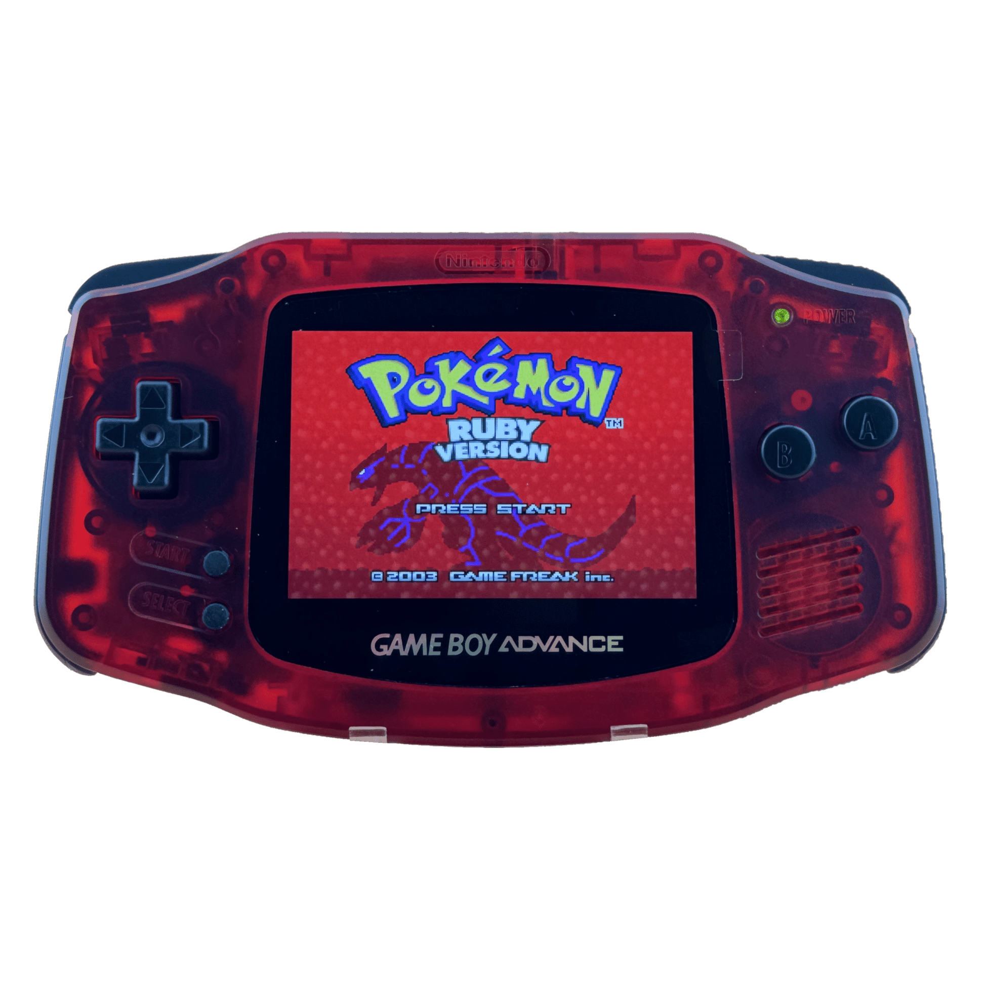 Custom Game Boy Advance with IPS backlit screen and Ruby shell by Circuit Rebel