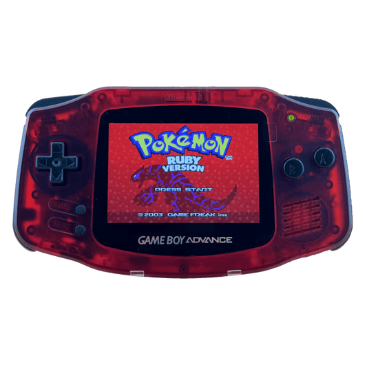 Custom Game Boy Advance with IPS backlit screen and Ruby shell by Circuit Rebel
