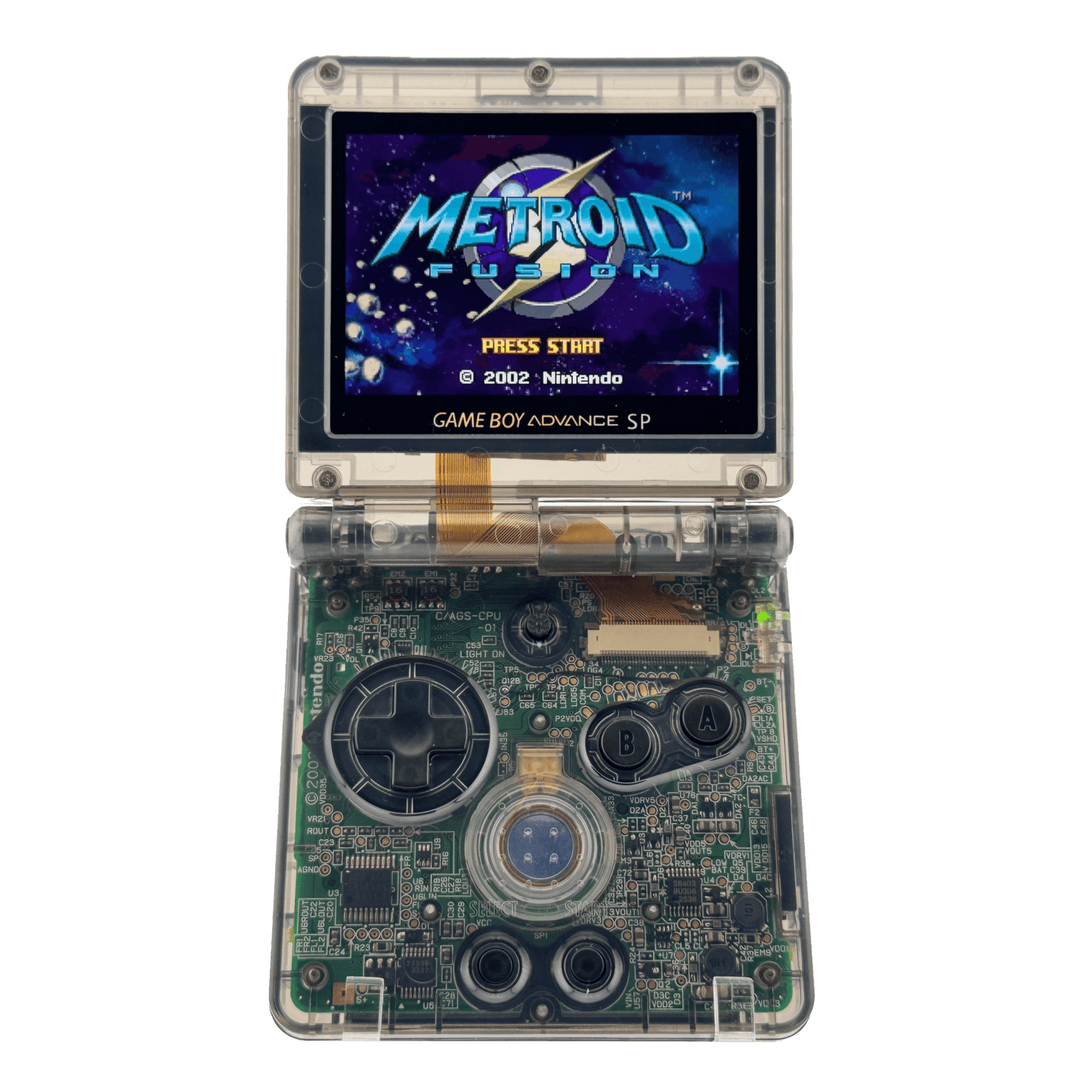 Custom Game Boy Advance SP with IPS backlit screen and Black shell by Circuit Rebel