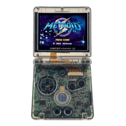 Custom Game Boy Advance SP with IPS backlit screen and Black shell by Circuit Rebel